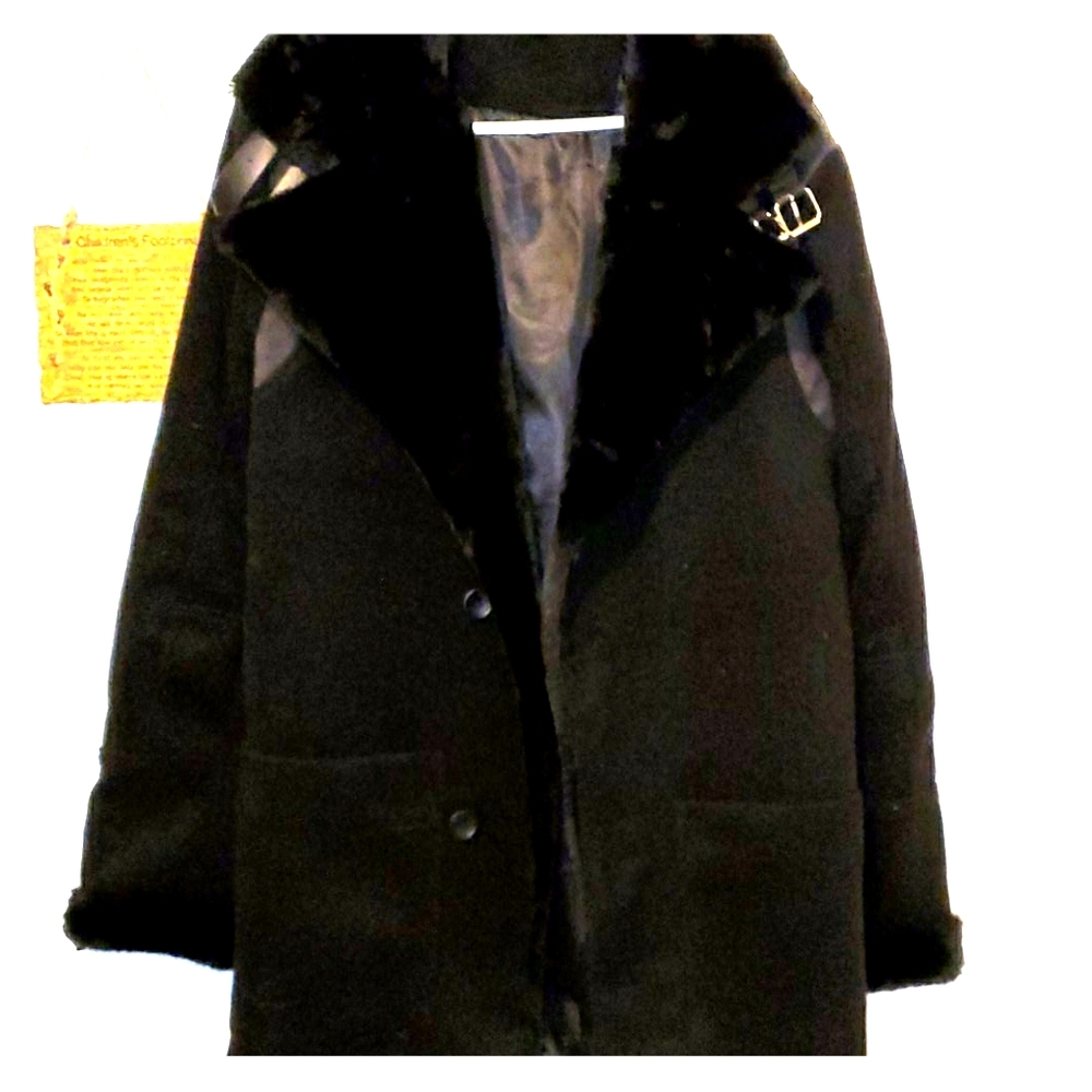 Faux fur peacoat